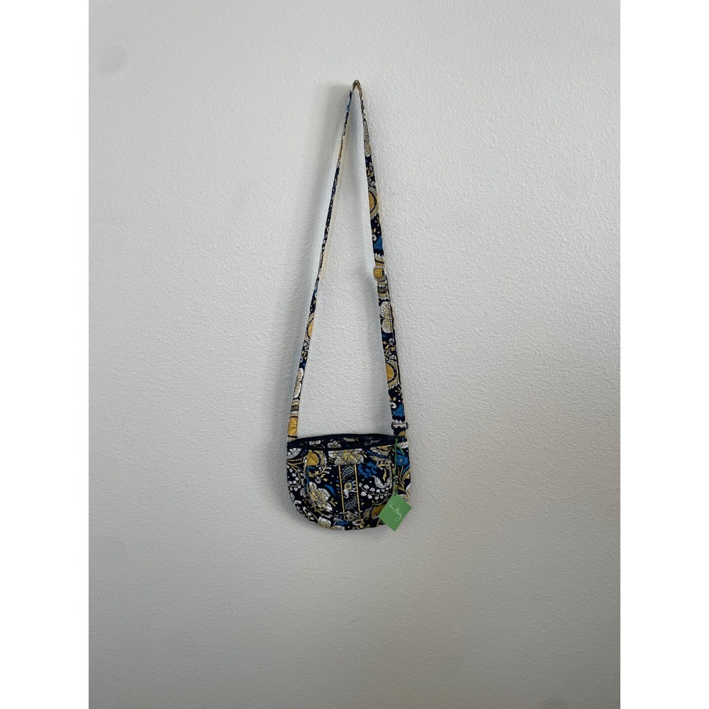 Brand New Vera Bradley Crossbody Bag Navy‎ Blue Yellow Floral Elephant Pattern